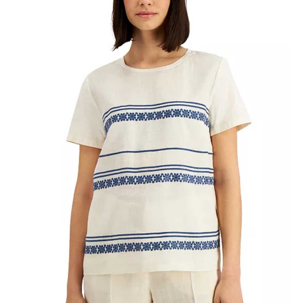Weekend Max‎ Mara Parsec Embroidered Jersey Top Size XL